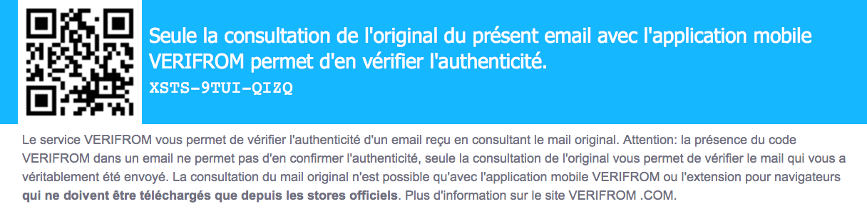 identifiant email VERIFROM